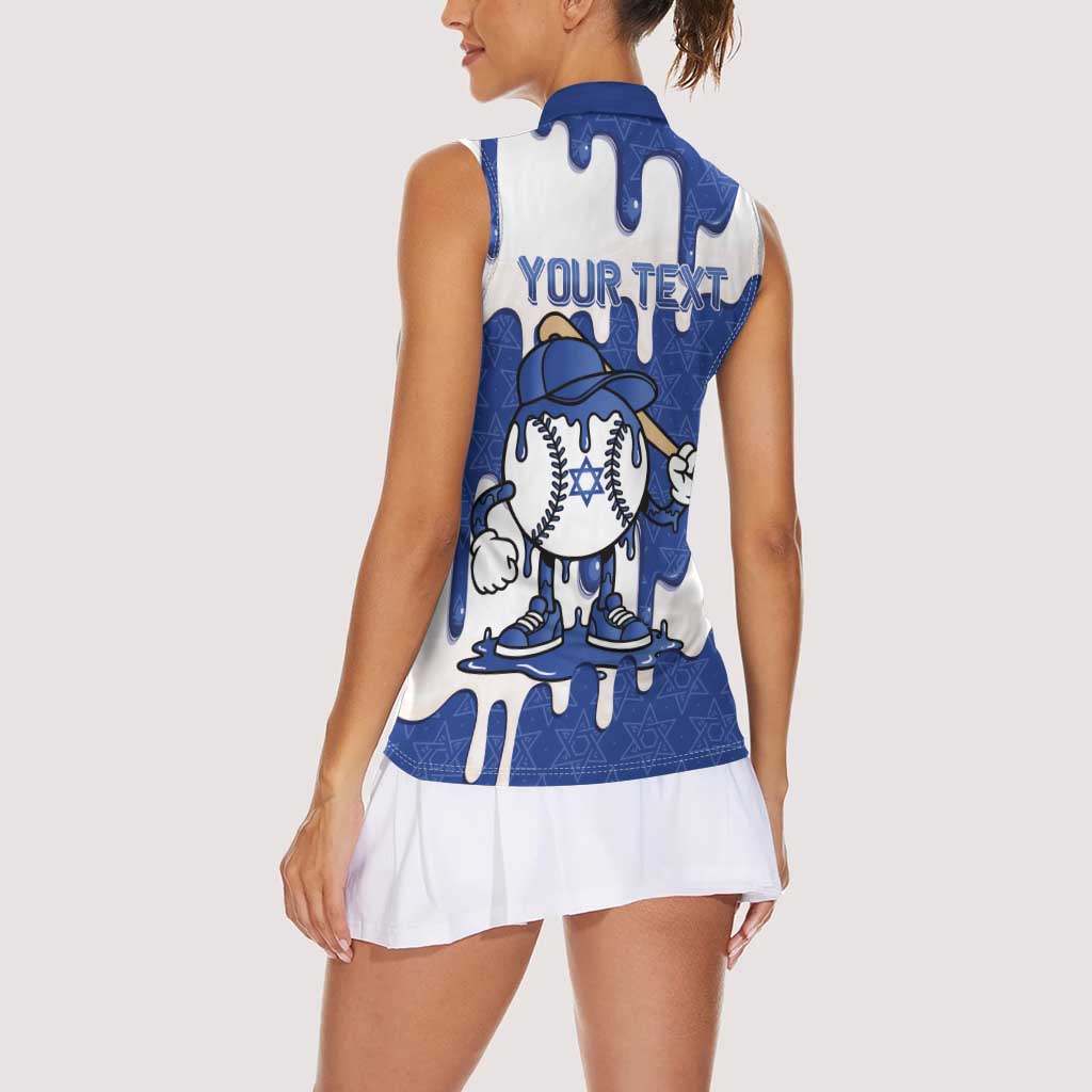Israel 2026 Baseball Personalised Women Sleeveless Polo Shirt Star of David Pattern Drip Style