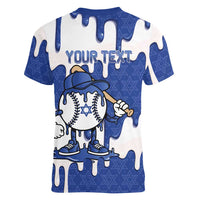 Israel 2026 Baseball Personalised Women V-Neck T-Shirt Star of David Pattern Drip Style