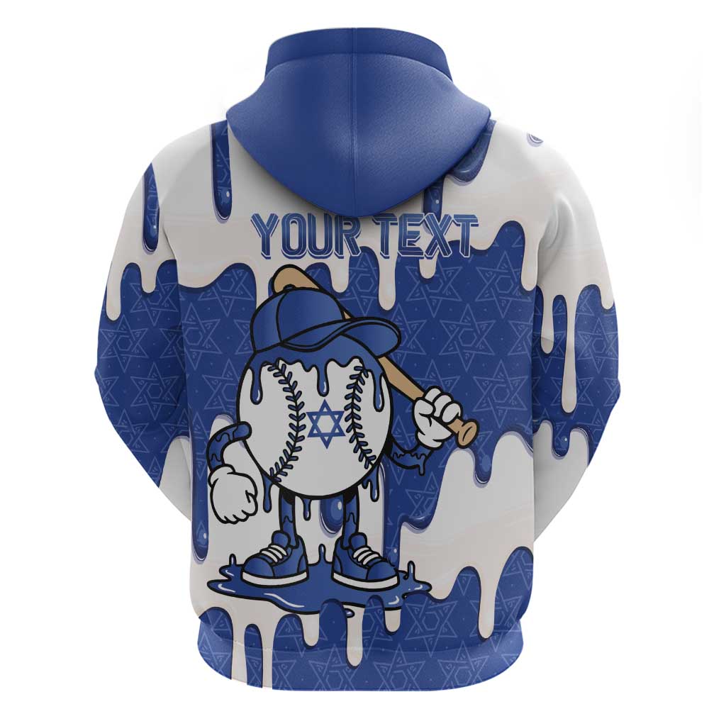 Israel 2026 Baseball Personalised Zip Hoodie Star of David Pattern Drip Style