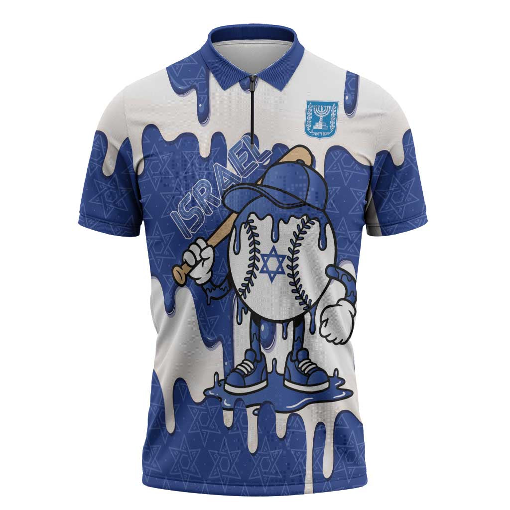 Israel 2026 Baseball Personalised Zipper Polo Shirt Star of David Pattern Drip Style