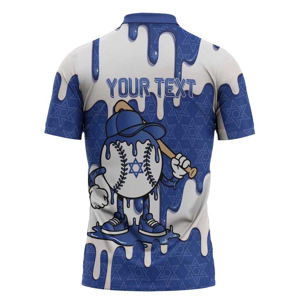 Israel 2026 Baseball Personalised Zipper Polo Shirt Star of David Pattern Drip Style