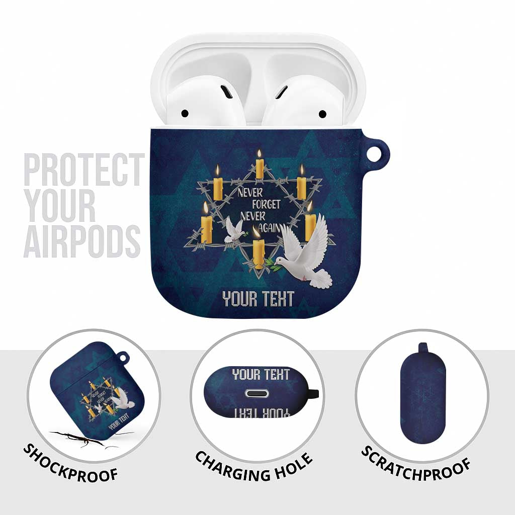 Personalised Israel Holocaust Remembrance Day AirPods Case Yom HaShoah Never Forget Never Again
