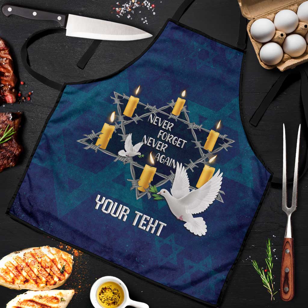 Personalised Israel Holocaust Remembrance Day Apron Yom HaShoah Never Forget Never Again