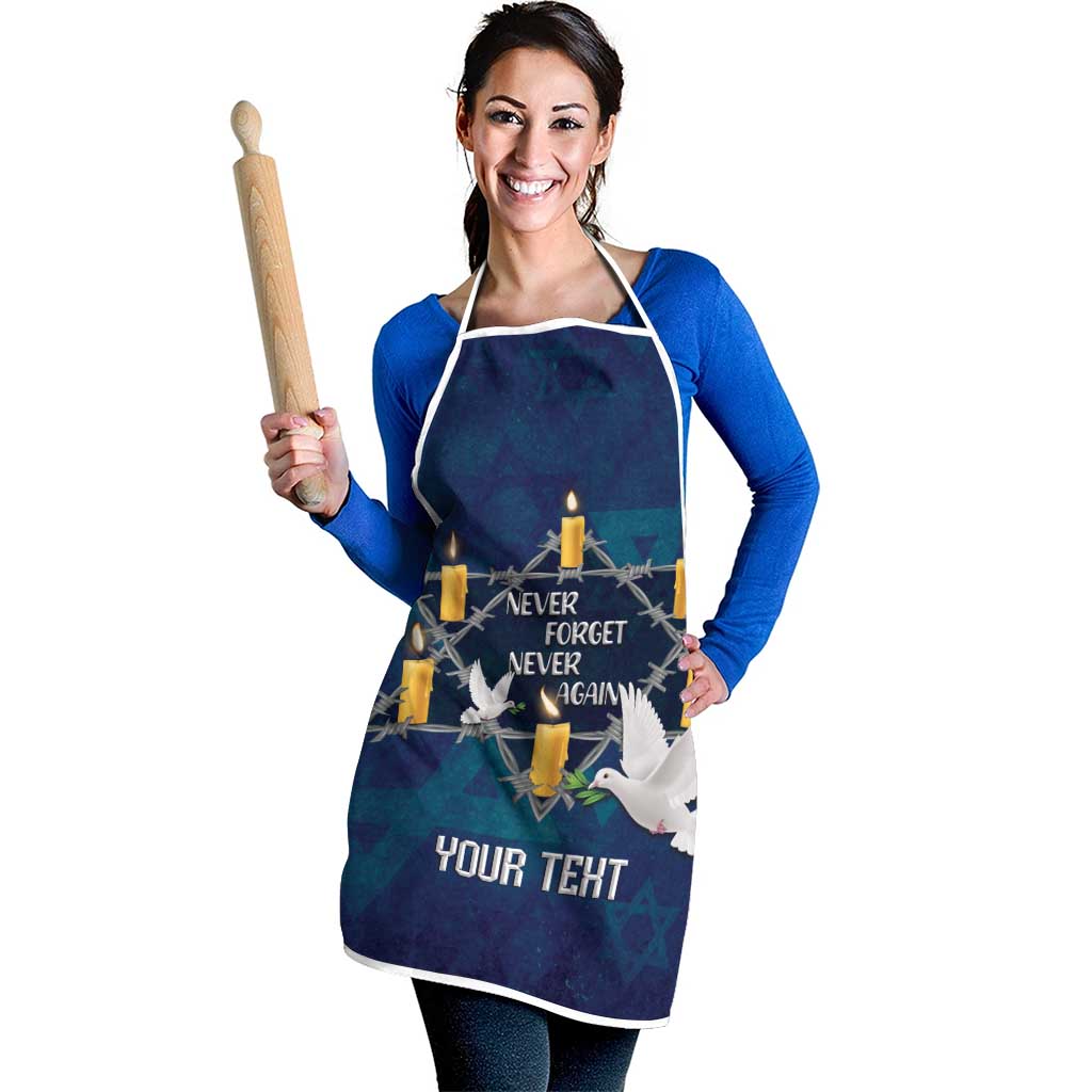Personalised Israel Holocaust Remembrance Day Apron Yom HaShoah Never Forget Never Again