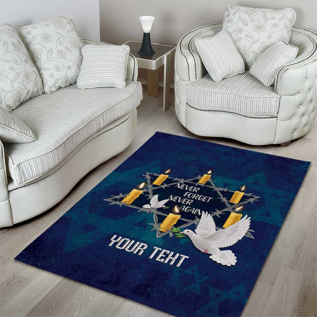 Personalised Israel Holocaust Remembrance Day Area Rug Yom HaShoah Never Forget Never Again