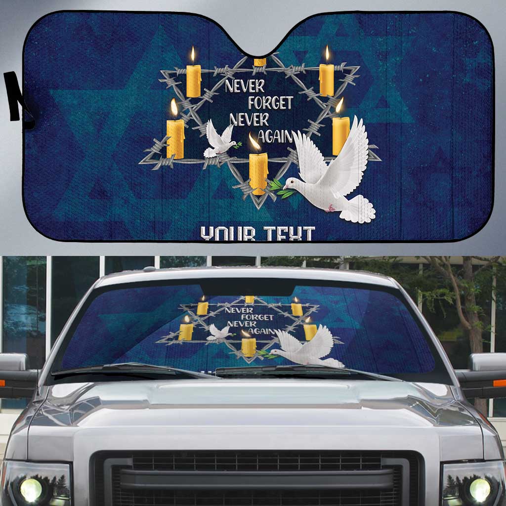 Personalised Israel Holocaust Remembrance Day Auto Sun Shade Yom HaShoah Never Forget Never Again