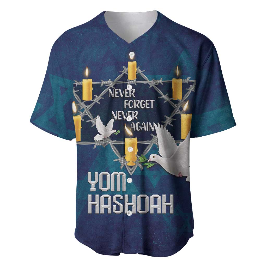 Personalised Israel Holocaust Remembrance Day Baseball Jersey Yom HaShoah Never Forget Never Again