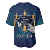 Personalised Israel Holocaust Remembrance Day Baseball Jersey Yom HaShoah Never Forget Never Again