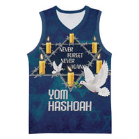Personalised Israel Holocaust Remembrance Day Basketball Jersey Yom HaShoah Never Forget Never Again