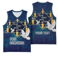 Personalised Israel Holocaust Remembrance Day Basketball Jersey Yom HaShoah Never Forget Never Again