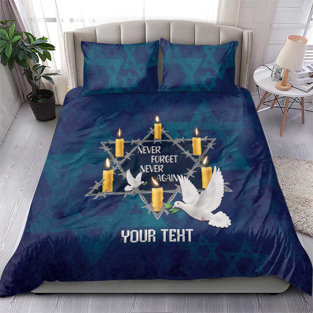 Personalised Israel Holocaust Remembrance Day Bedding Set Yom HaShoah Never Forget Never Again