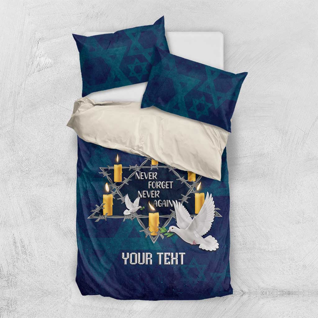 Personalised Israel Holocaust Remembrance Day Bedding Set Yom HaShoah Never Forget Never Again