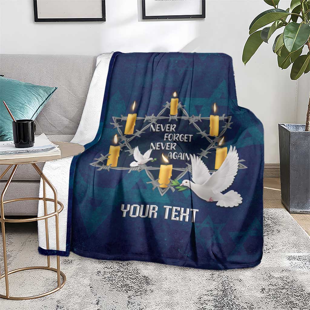 Personalised Israel Holocaust Remembrance Day Blanket Yom HaShoah Never Forget Never Again