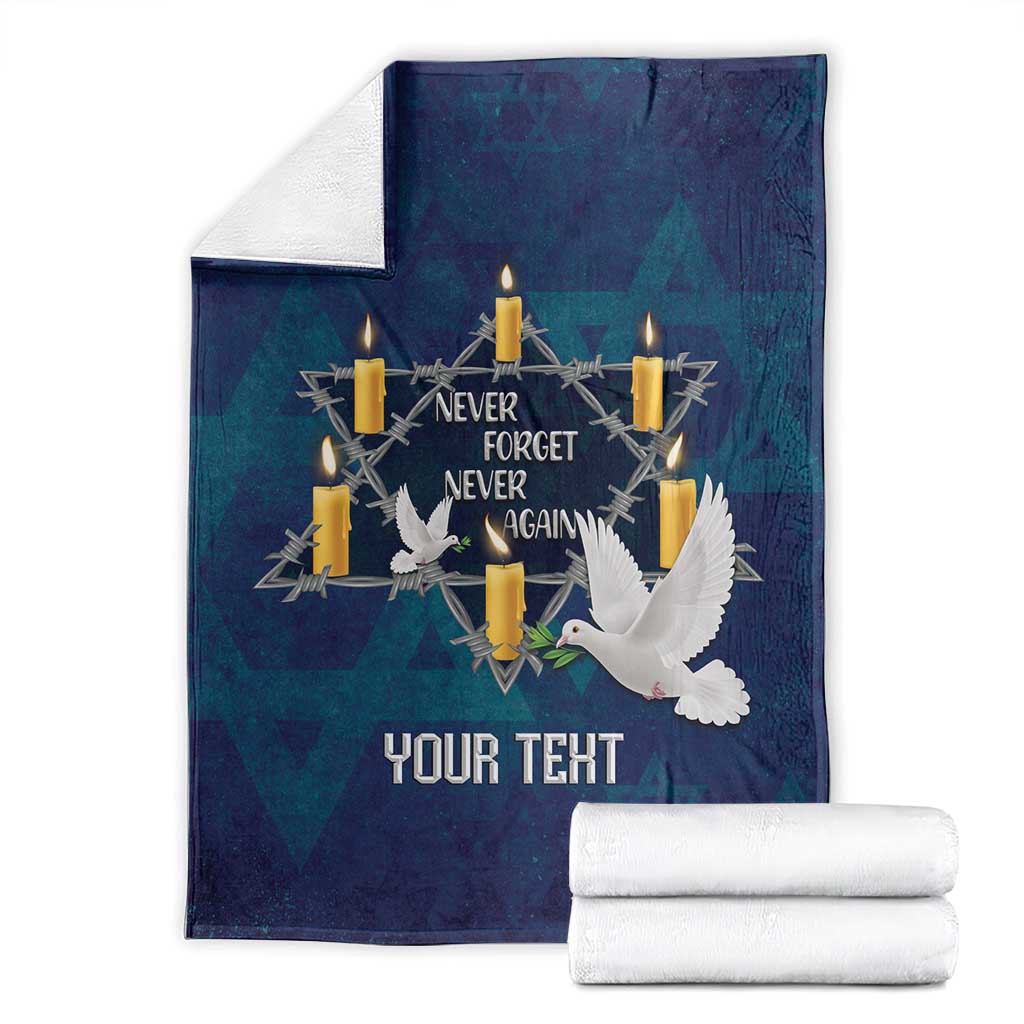 Personalised Israel Holocaust Remembrance Day Blanket Yom HaShoah Never Forget Never Again