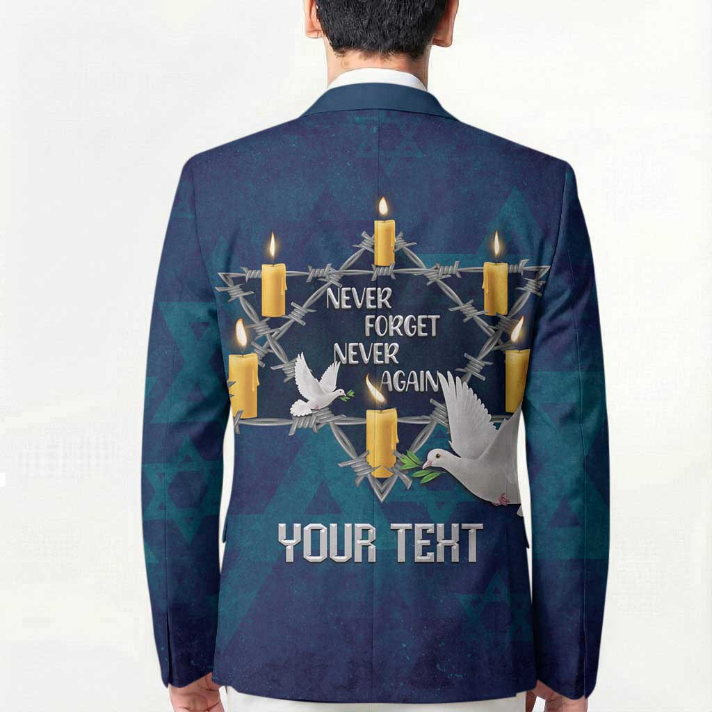 Personalised Israel Holocaust Remembrance Day Blazer Yom HaShoah Never Forget Never Again