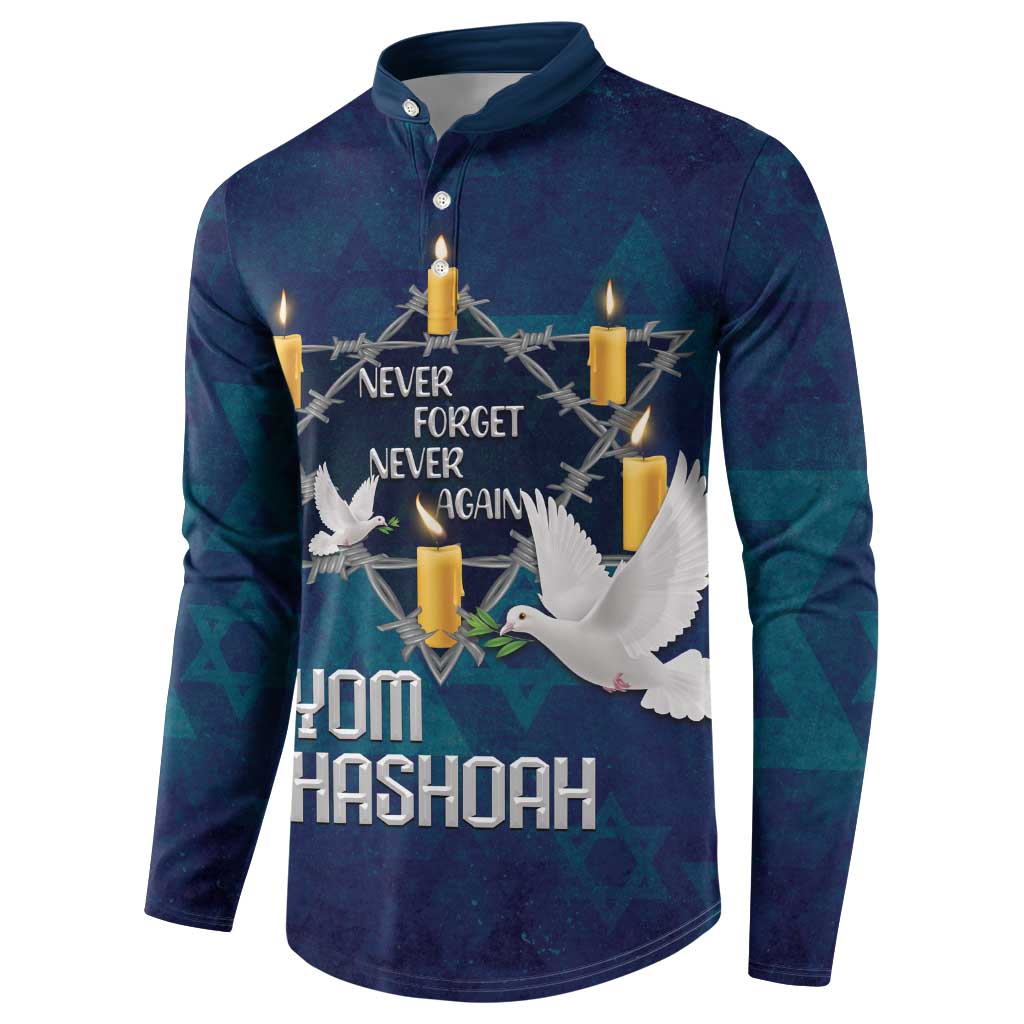 Personalised Israel Holocaust Remembrance Day Button Sweatshirt Yom HaShoah Never Forget Never Again