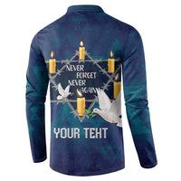 Personalised Israel Holocaust Remembrance Day Button Sweatshirt Yom HaShoah Never Forget Never Again