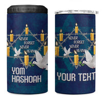 Personalised Israel Holocaust Remembrance Day 4 in 1 Can Cooler Tumbler Yom HaShoah Never Forget Never Again