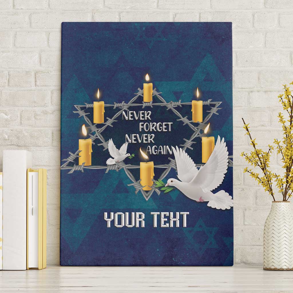 Personalised Israel Holocaust Remembrance Day Canvas Wall Art Yom HaShoah Never Forget Never Again
