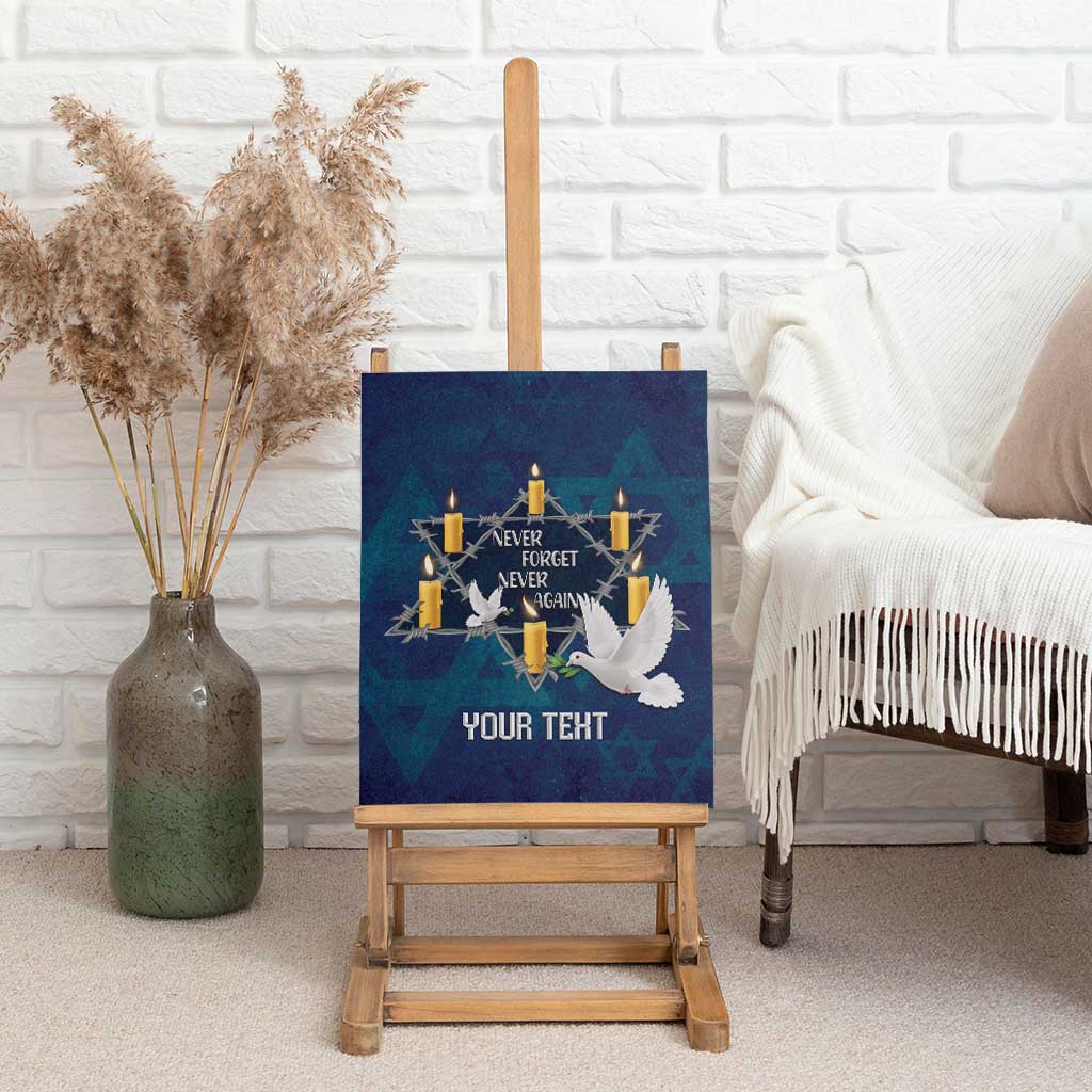 Personalised Israel Holocaust Remembrance Day Canvas Wall Art Yom HaShoah Never Forget Never Again