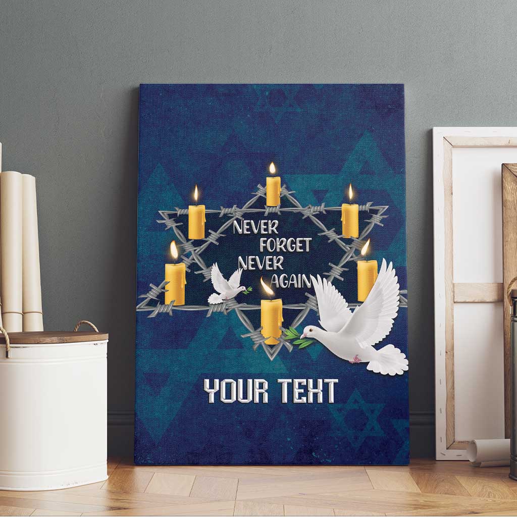 Personalised Israel Holocaust Remembrance Day Canvas Wall Art Yom HaShoah Never Forget Never Again