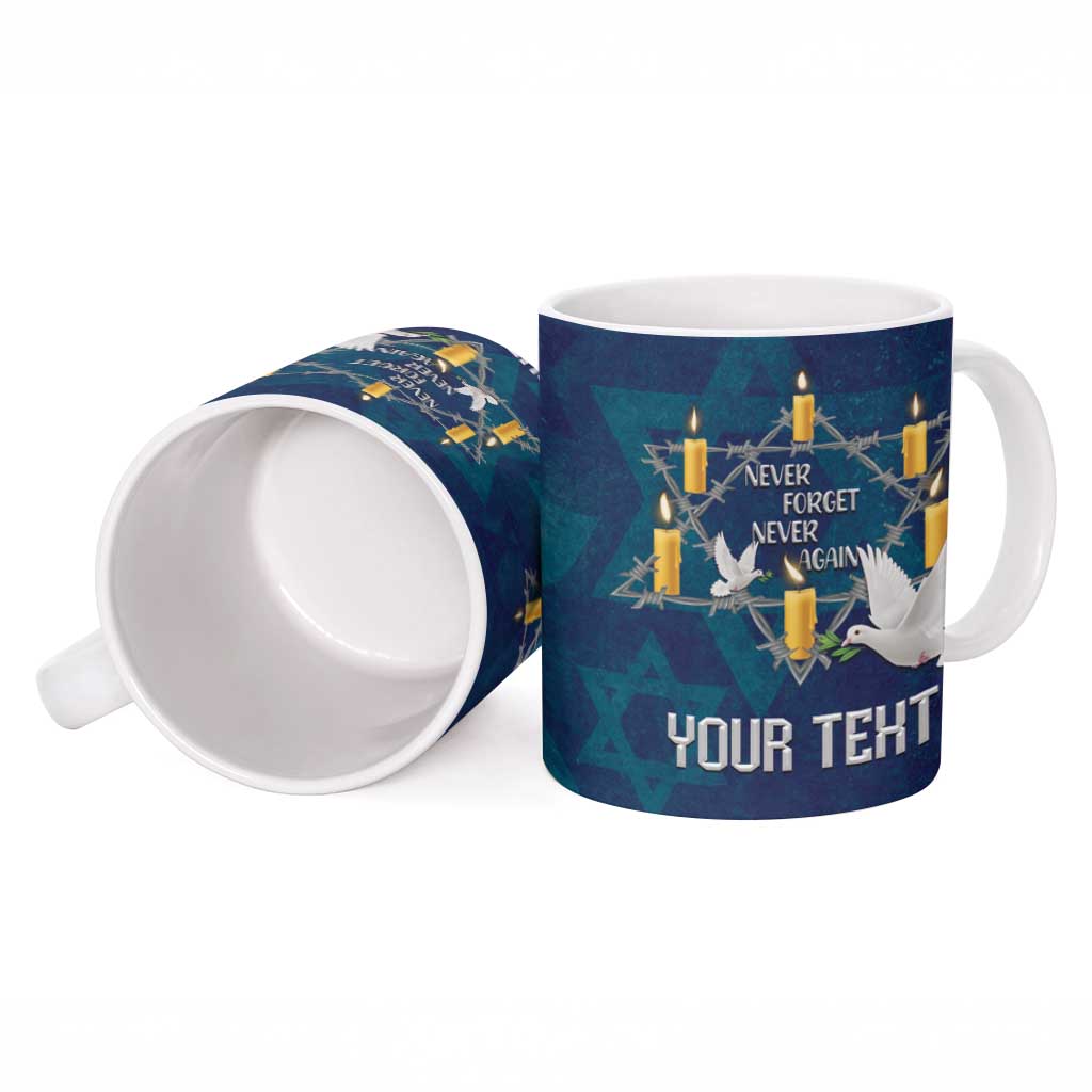 Personalised Israel Holocaust Remembrance Day Ceramic Mug Yom HaShoah Never Forget Never Again