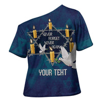 Personalised Israel Holocaust Remembrance Day Cross Shoulder Shirt Yom HaShoah Never Forget Never Again