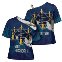 Personalised Israel Holocaust Remembrance Day Cross Shoulder Shirt Yom HaShoah Never Forget Never Again