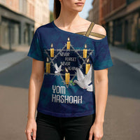 Personalised Israel Holocaust Remembrance Day Cross Shoulder Shirt Yom HaShoah Never Forget Never Again