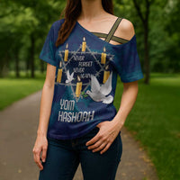 Personalised Israel Holocaust Remembrance Day Cross Shoulder Shirt Yom HaShoah Never Forget Never Again