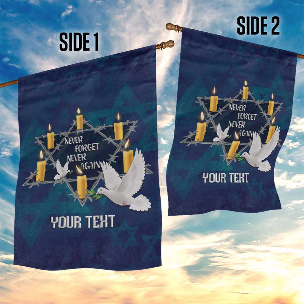 Personalised Israel Holocaust Remembrance Day Garden Flag Yom HaShoah Never Forget Never Again