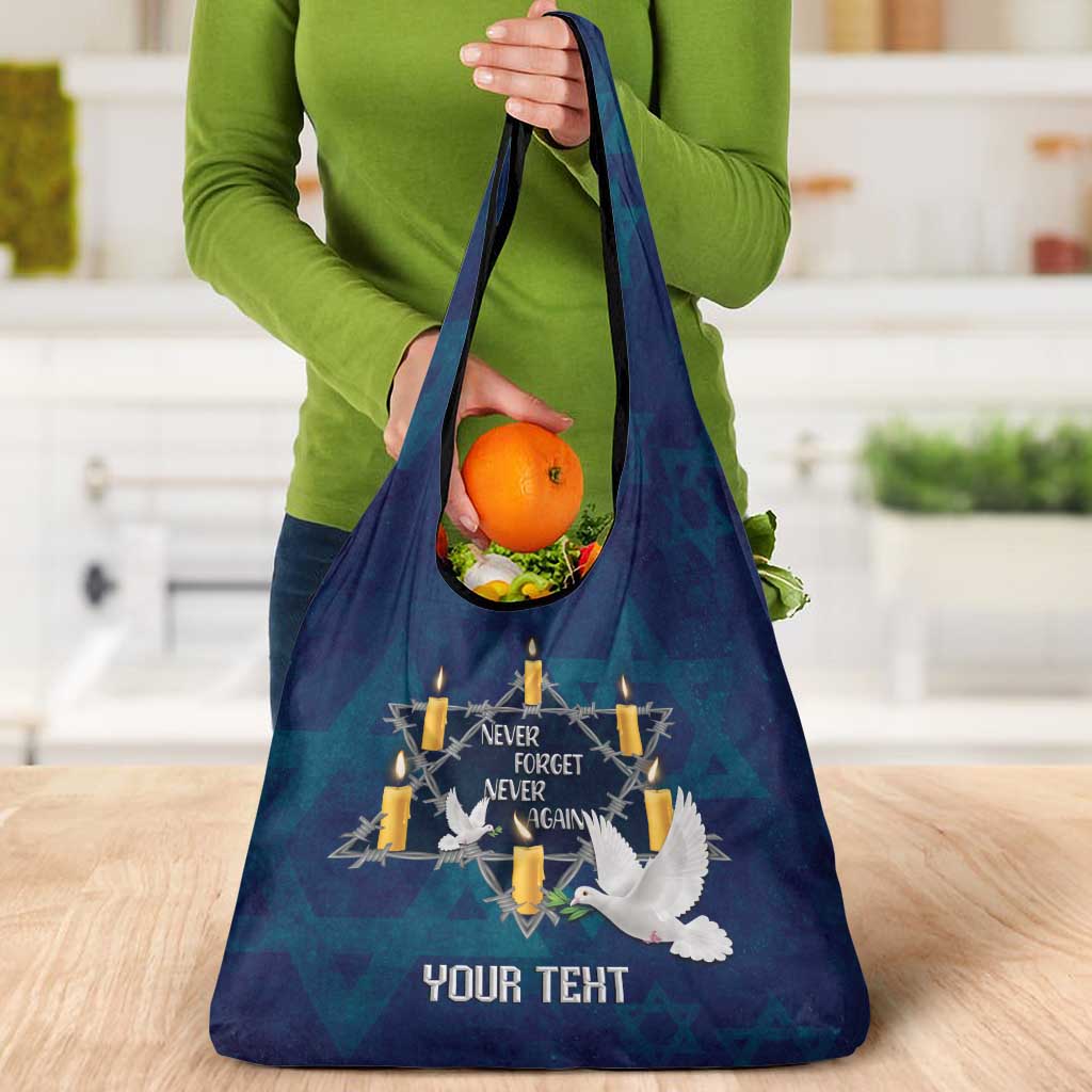 Personalised Israel Holocaust Remembrance Day Grocery Bag Yom HaShoah Never Forget Never Again