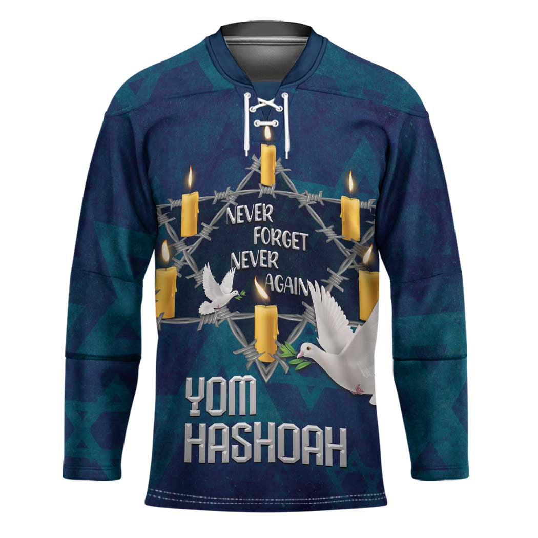Personalised Israel Holocaust Remembrance Day Hockey Jersey Yom HaShoah Never Forget Never Again