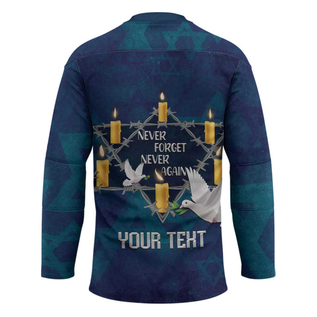 Personalised Israel Holocaust Remembrance Day Hockey Jersey Yom HaShoah Never Forget Never Again