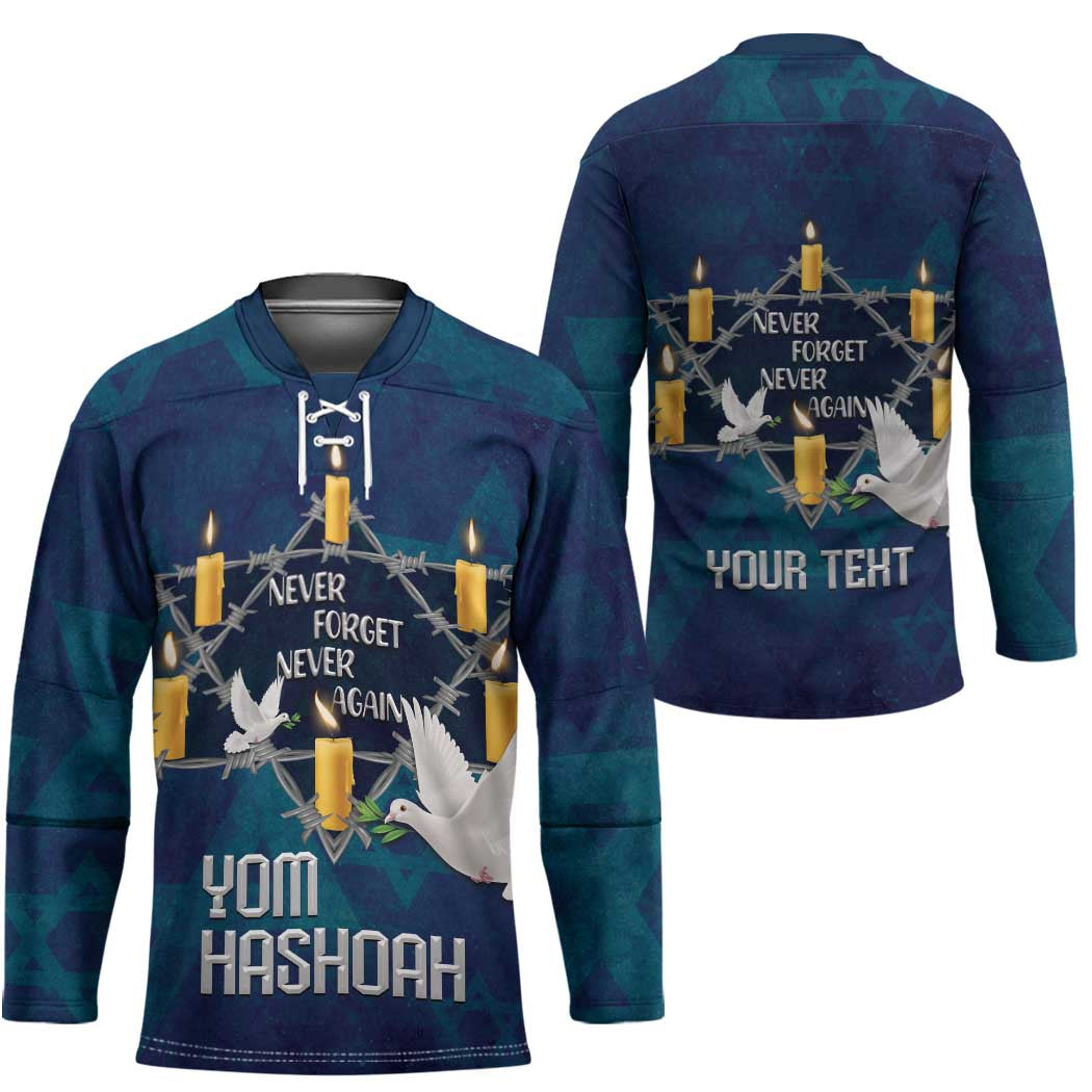 Personalised Israel Holocaust Remembrance Day Hockey Jersey Yom HaShoah Never Forget Never Again