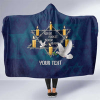Personalised Israel Holocaust Remembrance Day Hooded Blanket Yom HaShoah Never Forget Never Again