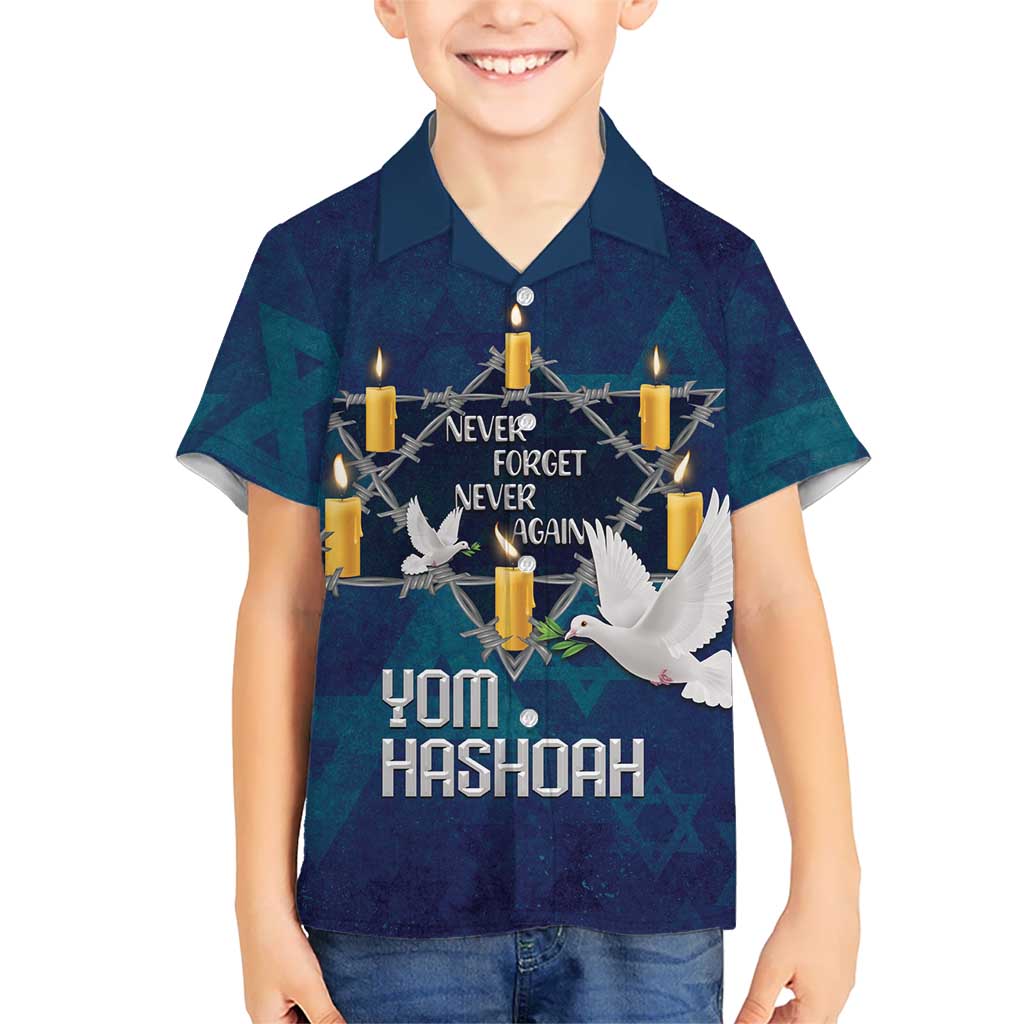 Personalised Israel Holocaust Remembrance Day Kid Hawaiian Shirt Yom HaShoah Never Forget Never Again