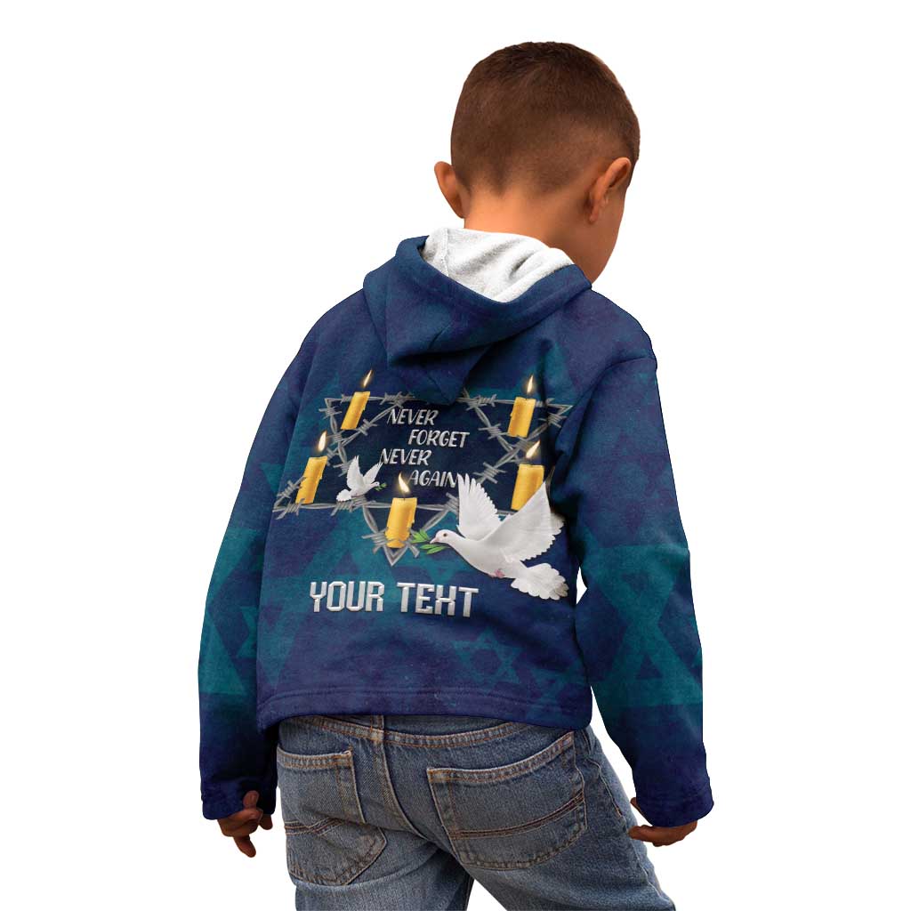 Personalised Israel Holocaust Remembrance Day Kid Hoodie Yom HaShoah Never Forget Never Again