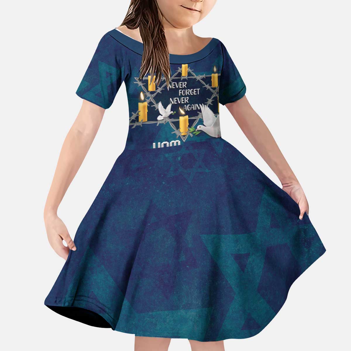 Personalised Israel Holocaust Remembrance Day Kid Short Sleeve Dress Yom HaShoah Never Forget Never Again