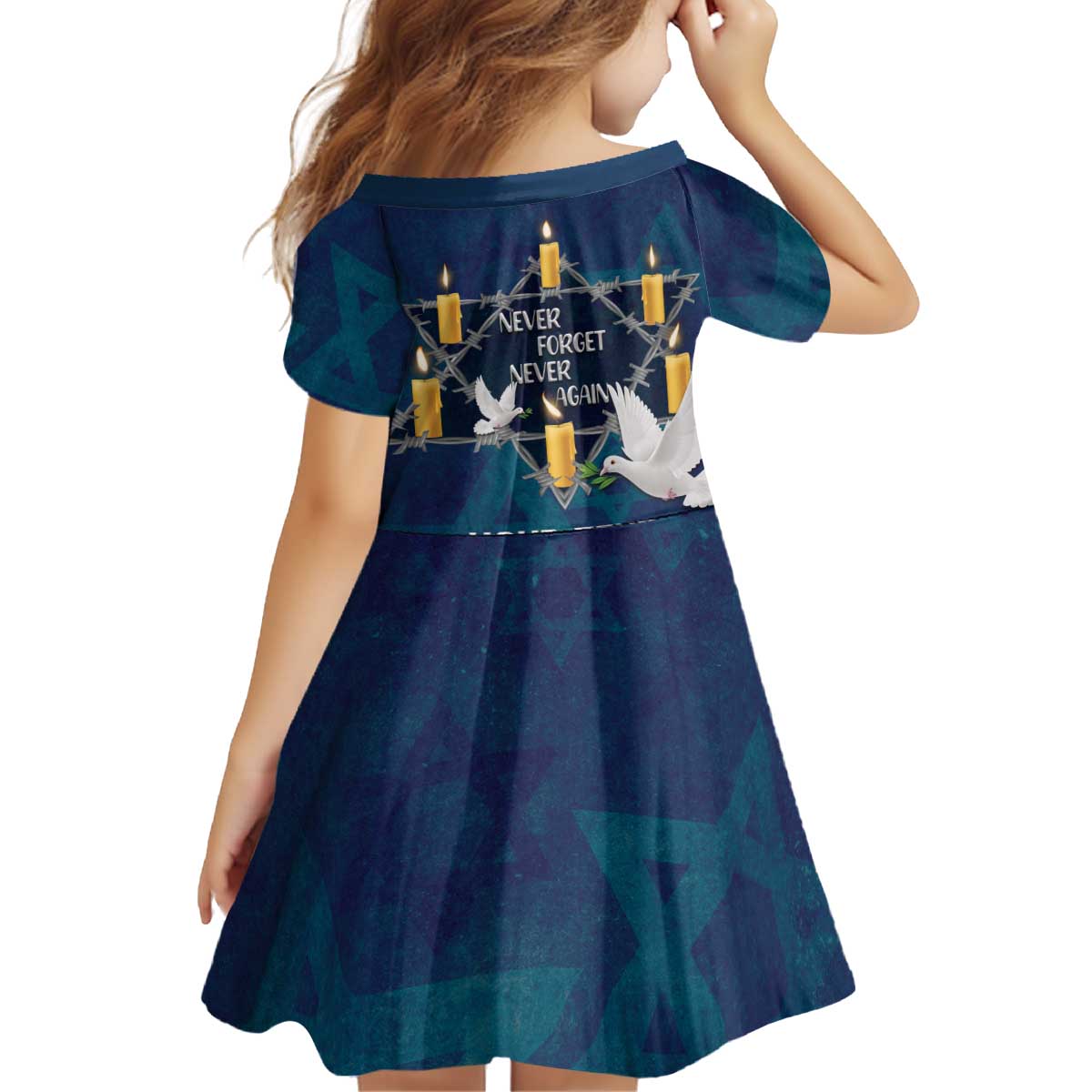Personalised Israel Holocaust Remembrance Day Kid Short Sleeve Dress Yom HaShoah Never Forget Never Again