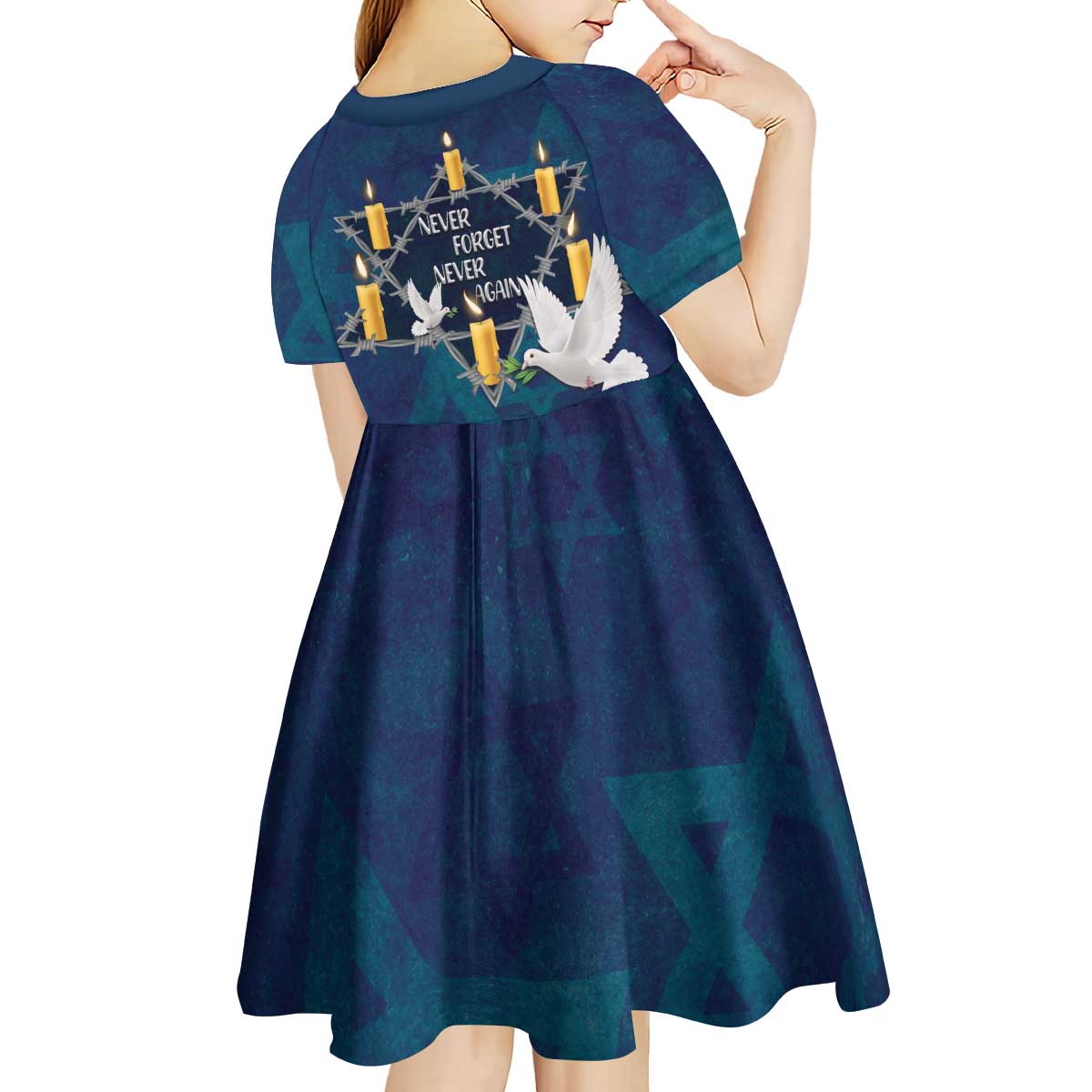 Personalised Israel Holocaust Remembrance Day Kid Short Sleeve Dress Yom HaShoah Never Forget Never Again