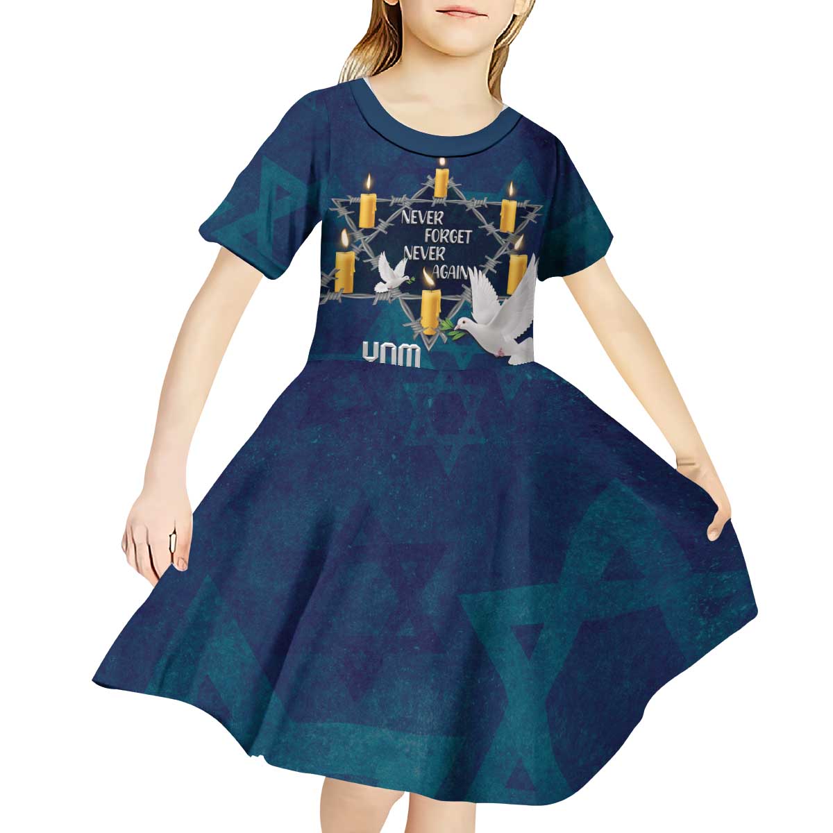 Personalised Israel Holocaust Remembrance Day Kid Short Sleeve Dress Yom HaShoah Never Forget Never Again