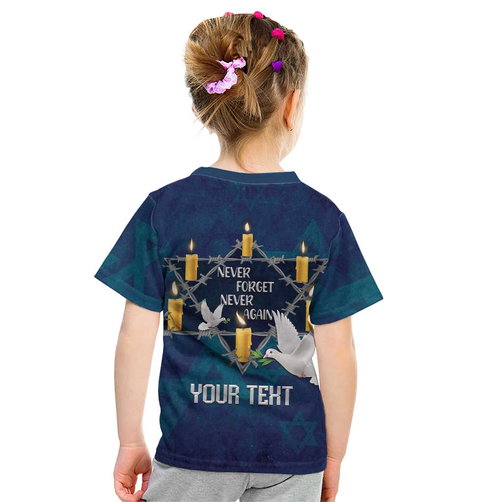 Personalised Israel Holocaust Remembrance Day Kid T Shirt Yom HaShoah Never Forget Never Again