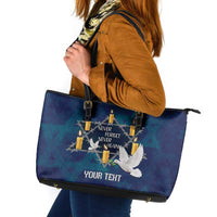 Personalised Israel Holocaust Remembrance Day Leather Tote Bag Yom HaShoah Never Forget Never Again