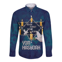Personalised Israel Holocaust Remembrance Day Long Sleeve Button Shirt Yom HaShoah Never Forget Never Again