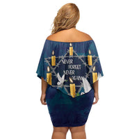 Personalised Israel Holocaust Remembrance Day Off Shoulder Short Dress Yom HaShoah Never Forget Never Again