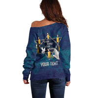 Personalised Israel Holocaust Remembrance Day Off Shoulder Sweater Yom HaShoah Never Forget Never Again