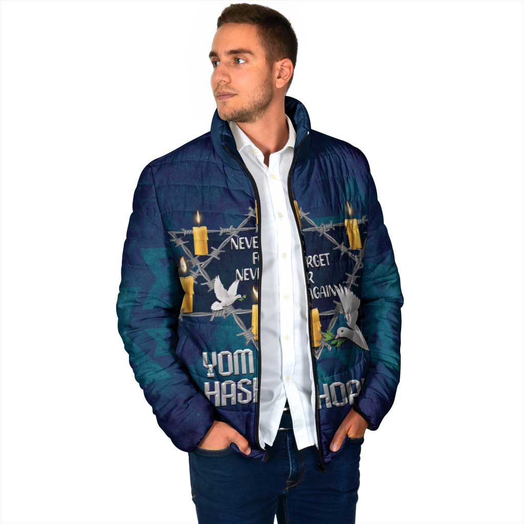 Personalised Israel Holocaust Remembrance Day Padded Jacket Yom HaShoah Never Forget Never Again