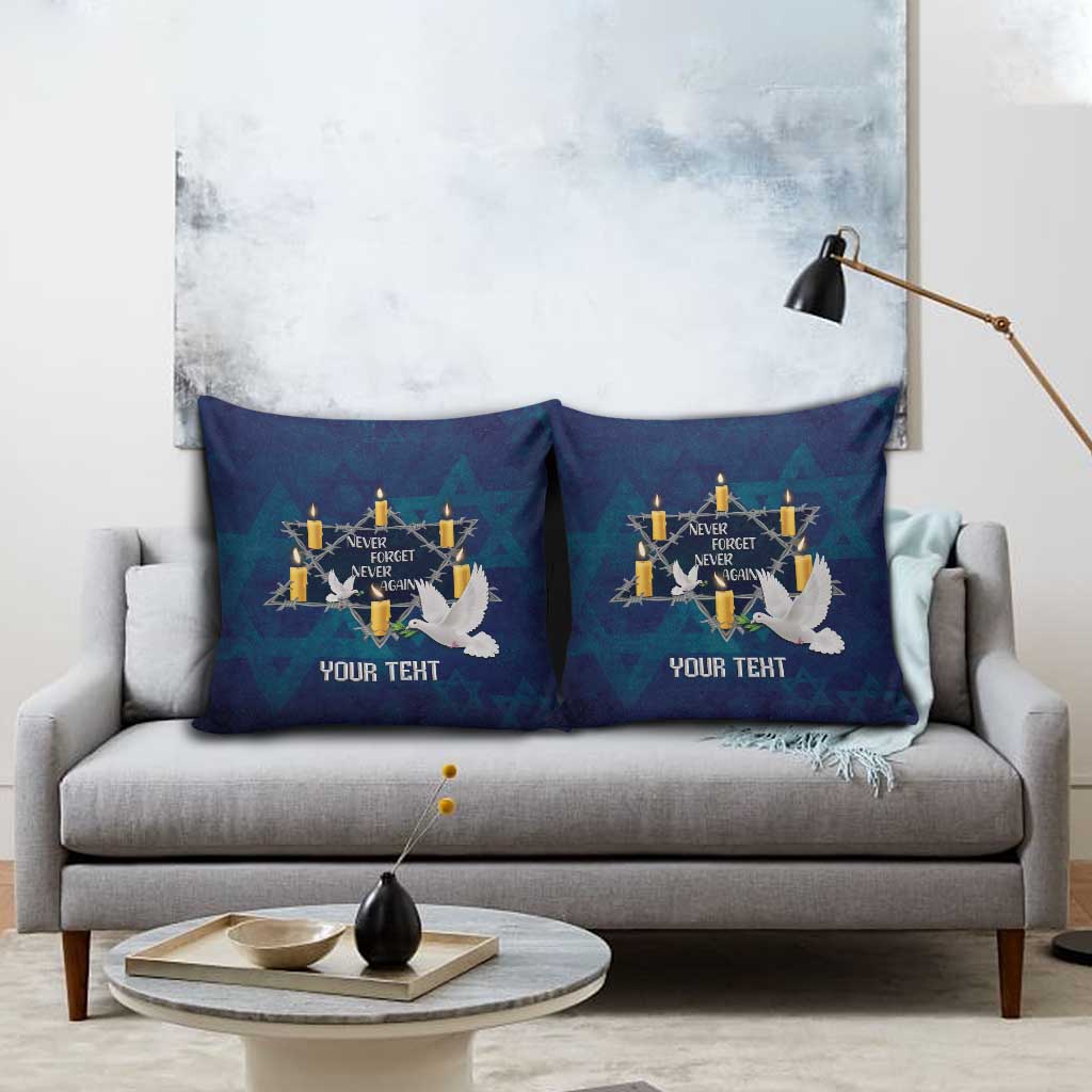Personalised Israel Holocaust Remembrance Day Pillow Cover Yom HaShoah Never Forget Never Again