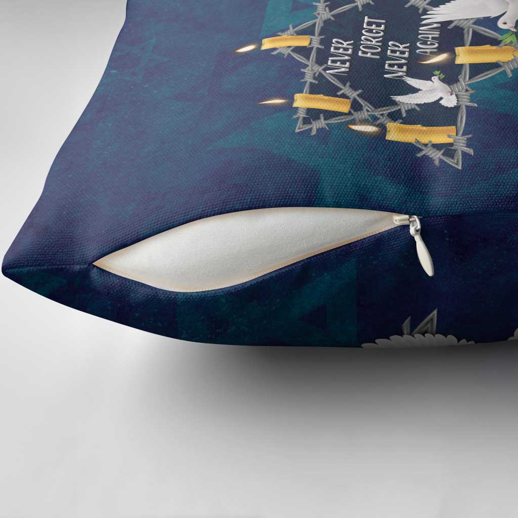 Personalised Israel Holocaust Remembrance Day Pillow Cover Yom HaShoah Never Forget Never Again